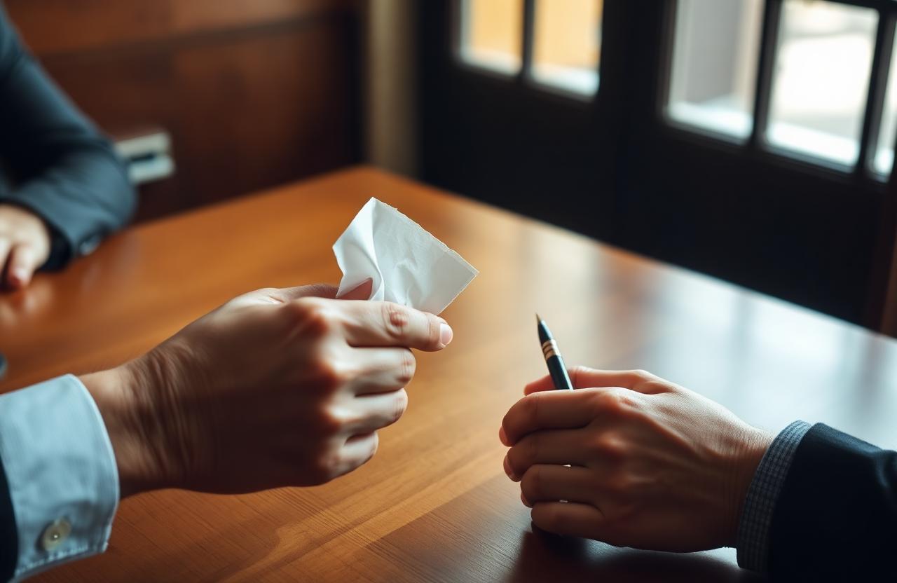 Attorney offering compassionate counsel to a client