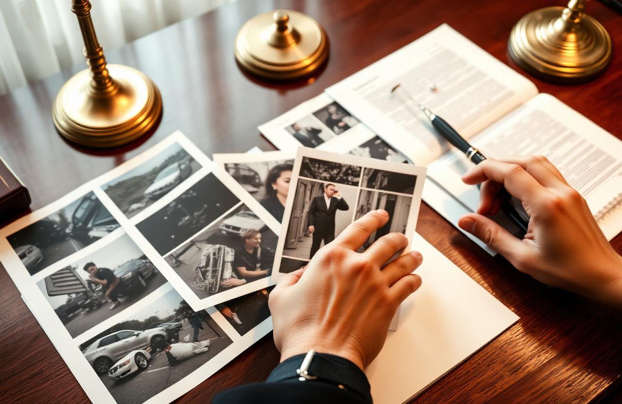 Attorney reviewing accident evidence